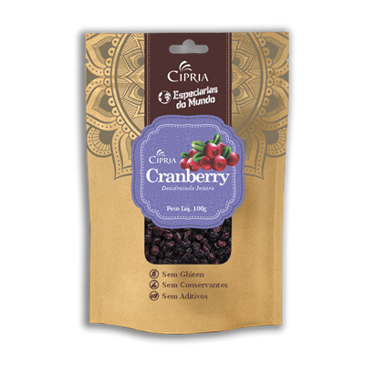 Cranberry Desidratado Inteiro – Zip Pouch – 100g