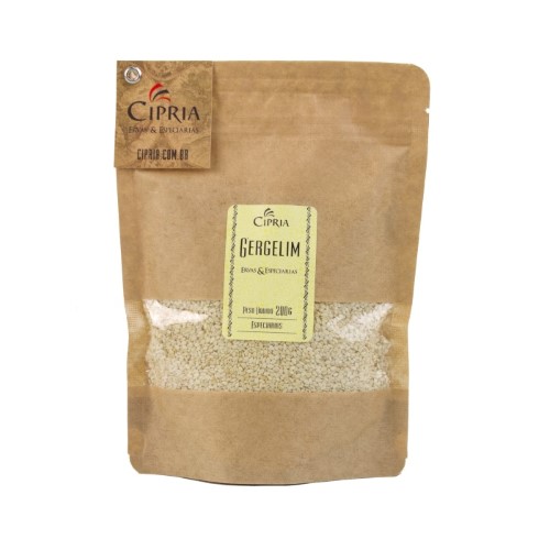 Gergelim Branco sem Casca – Kraft Pouch – 200g Gergelim Branco sem Casca – Kraft Pouch – 200g